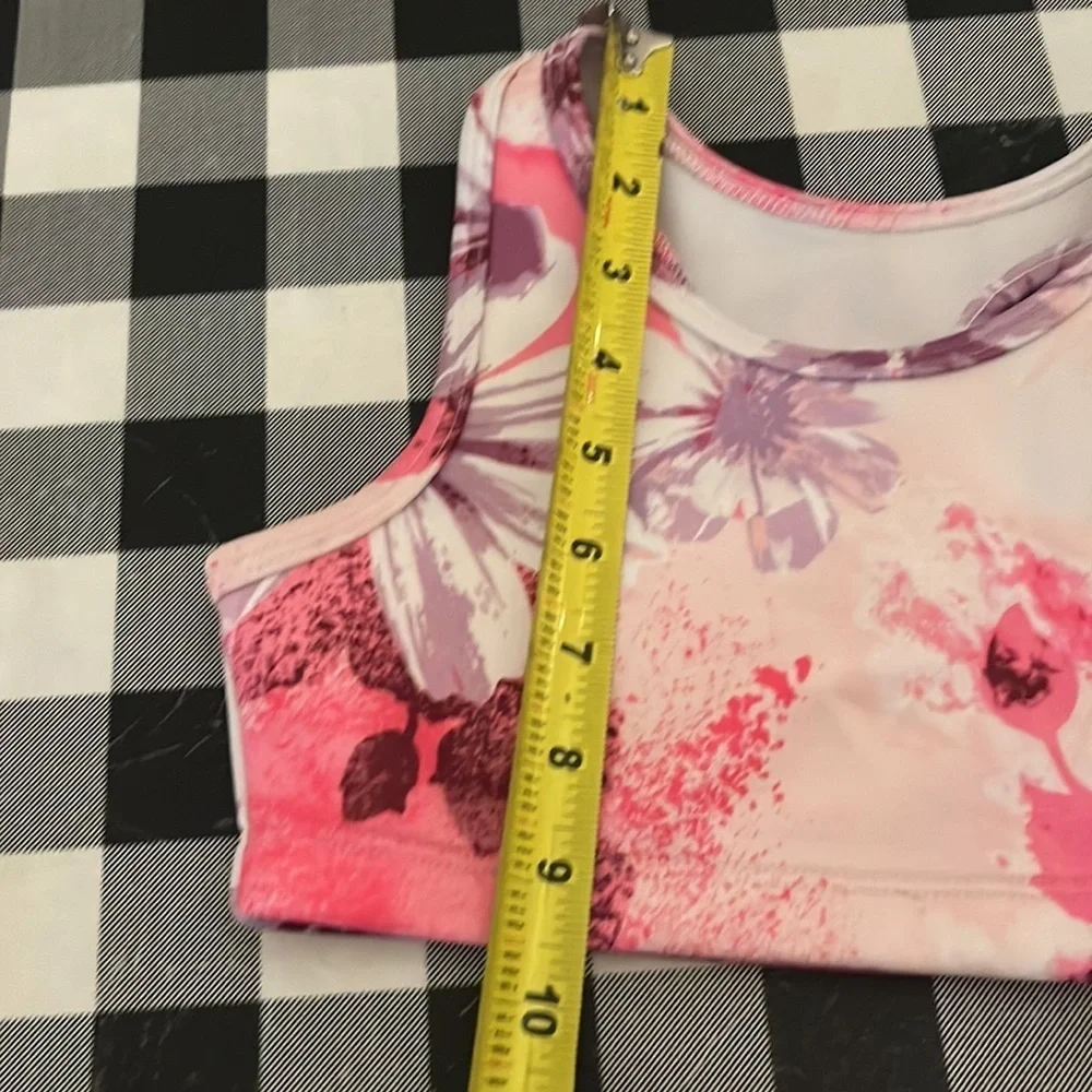 Justice Girl’s Pink Floral Sports Bra Top Size Small 7/8